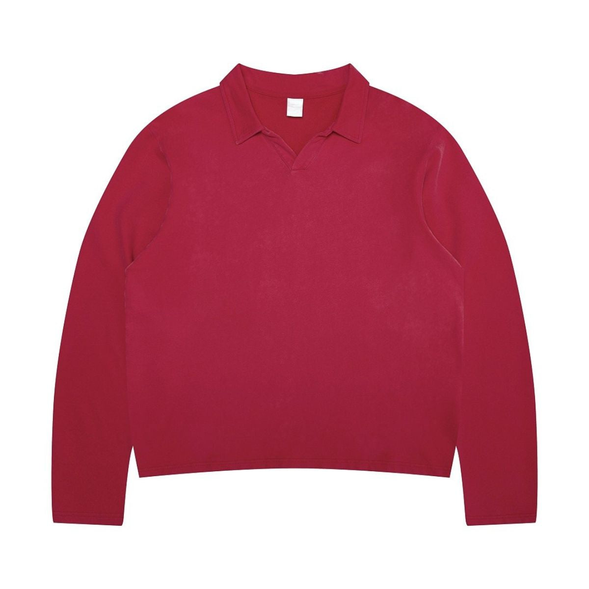 Seagull‑Collar Polo Vintage Washed Half‑Placket Sweatshirt