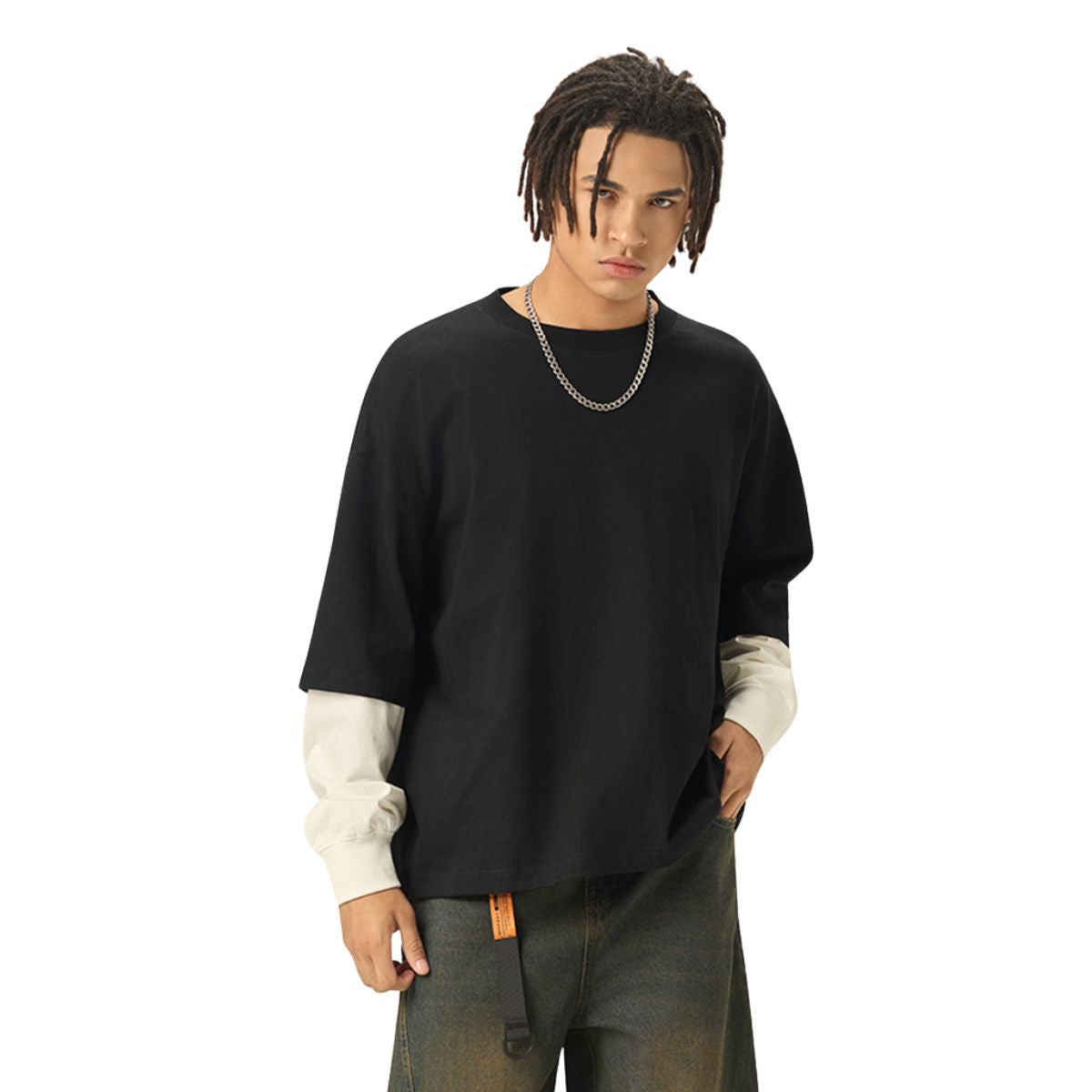 Boxy Fit Two-Layer Sleeve T-Shirt 280gsm