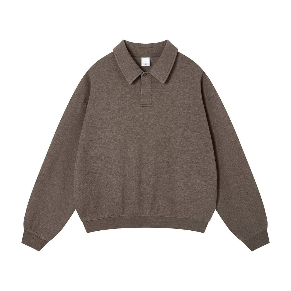Quiet Luxury Melange Half-Placket Polo Sweatshirt