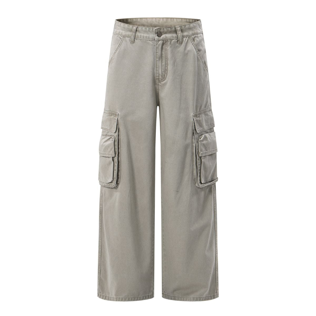 Washed Cargo Pants With Pocket‑in‑Pocket Structure
