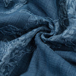 Sleeveless Patchwork Jacquard Denim Midi Dress