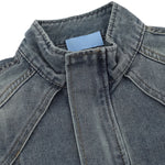 Loose Stand Collar Vintage Washed Men's Denim Jacket