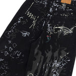 Smoke Rise Graffiti Black Wide-Leg Printed Jeans