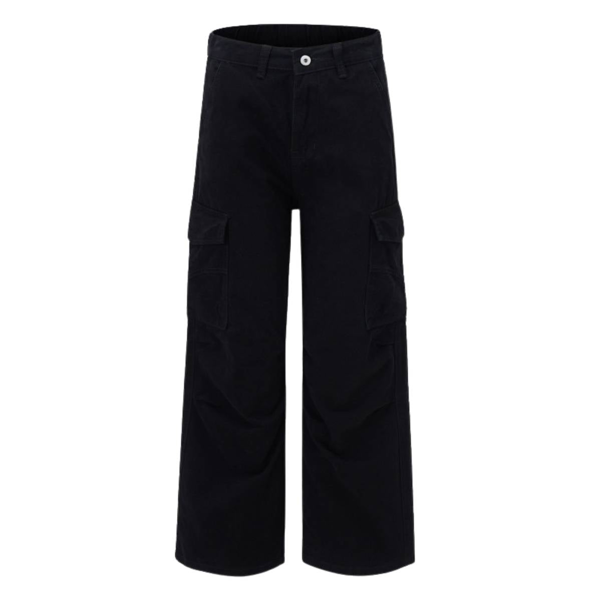 Washed Vintage Distressed High Waist Relaxed Wide Leg Draped Pants