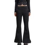 Women's Pleated Flared Plush Trousers