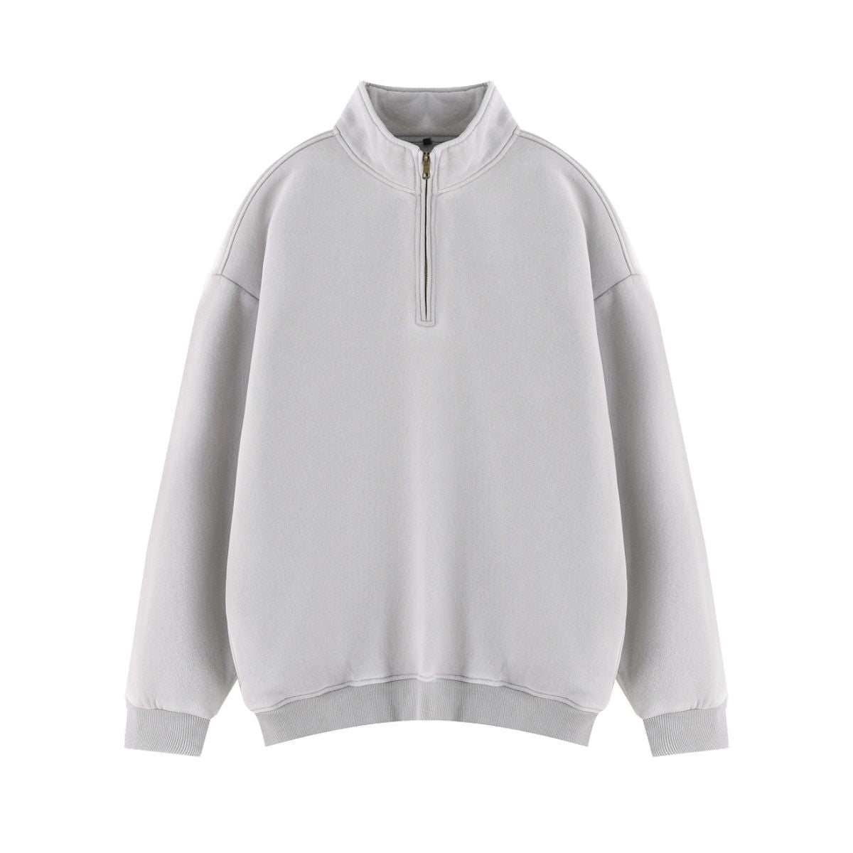 Heavyweight Washed Fleece Stand Collar Zip Sweatshirt