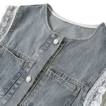 Shorts vaqueros con mariposas bordadas y adornados con perlas