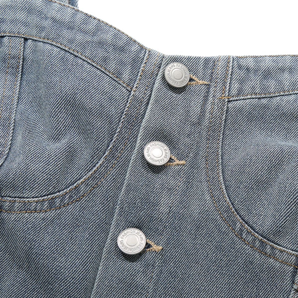 Women's Fitted Faded Strappy Denim Dress