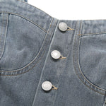 Women's Fitted Faded Strappy Denim Dress