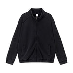Heavyweight Cotton Stand Collar Washed Full‑Zip Sweatshirt
