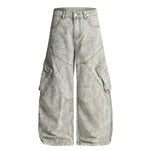 Distressed Wide Leg Cargo Pants