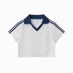 Contrast Panel Y2K Athletic Crop Tee