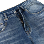 Vintage Splash Paint Washed Whisker Denim Pants