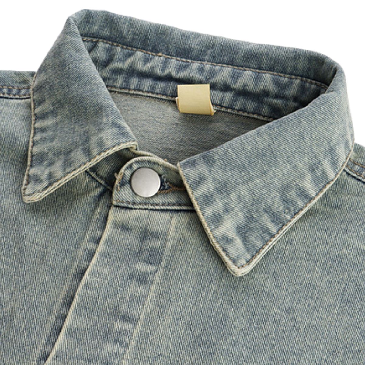 New Distressed Loose Stand Collar Denim Shirt Jacket