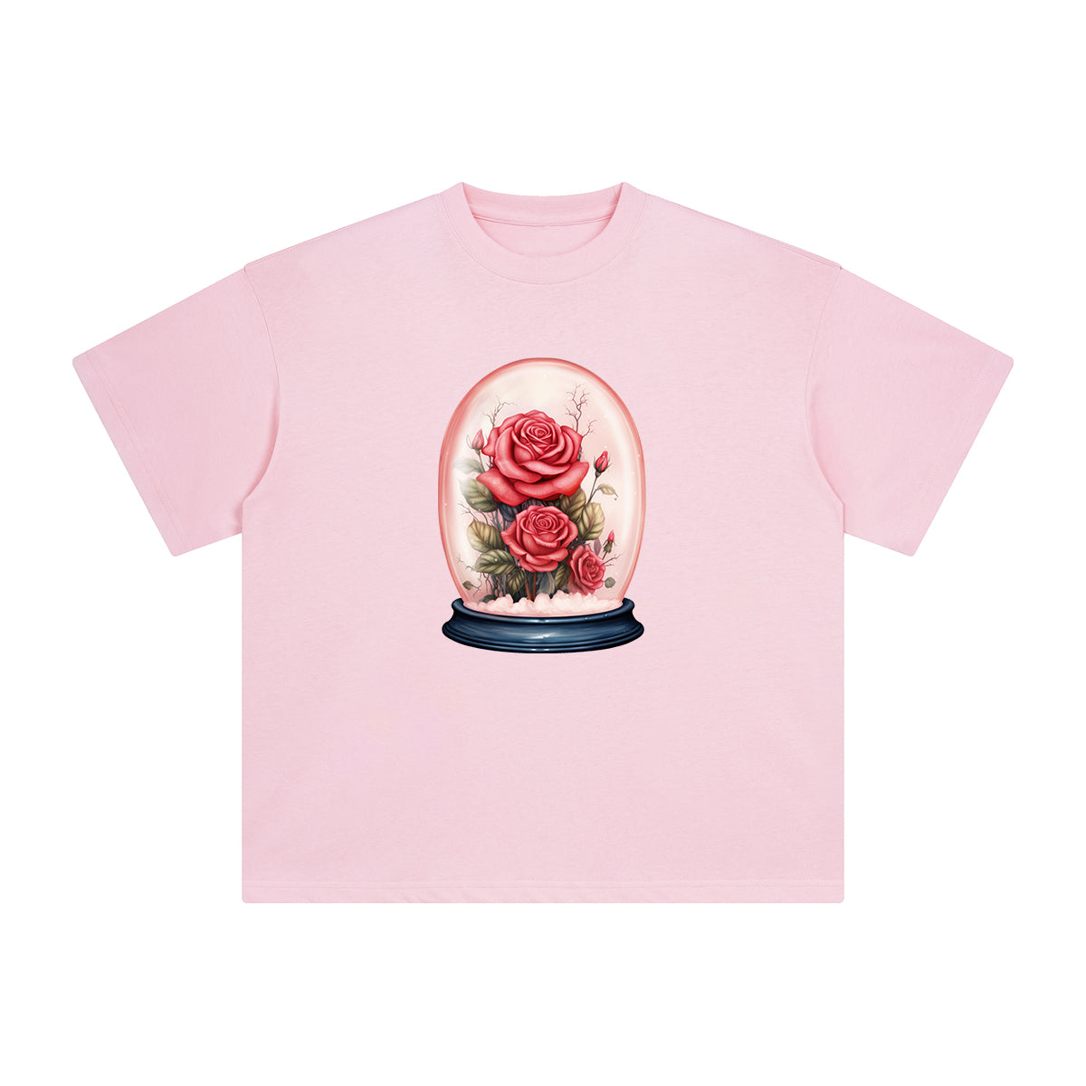 Valentine Roses Globe Graphic Tee-INNBLAC Fashion Apparel