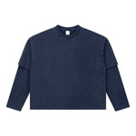 Vintage Snow‑Washed Relaxed Two‑Piece Sleeve Long Sleeve T‑Shirt