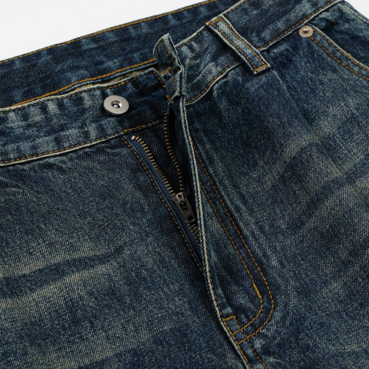 Vintage Washed Relaxed Crinkled Denim Jeans