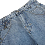 Trendy Constructed Vintage Blue Scimitar‑Leg Jeans