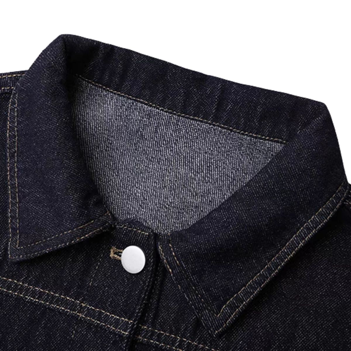 Long-Sleeve Boxy Cropped Denim Jacket