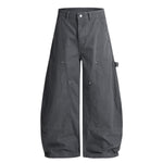 Curved Seam Cargo Loose Fit Pants