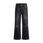 Gradient Washed High Rise Curved Leg Loose Wide Leg Denim Jeans