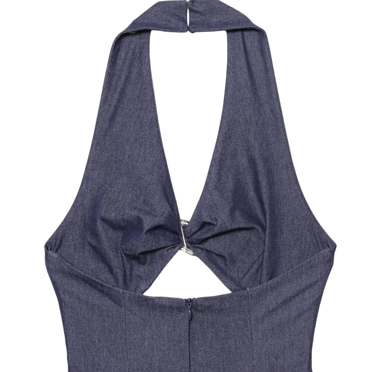 Falda vaquera con bordado de perlas y lavado vintage