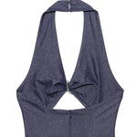 Falda vaquera con bordado de perlas y lavado vintage