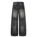 Vintage Washed Wide Leg Lightning Whisker Jeans