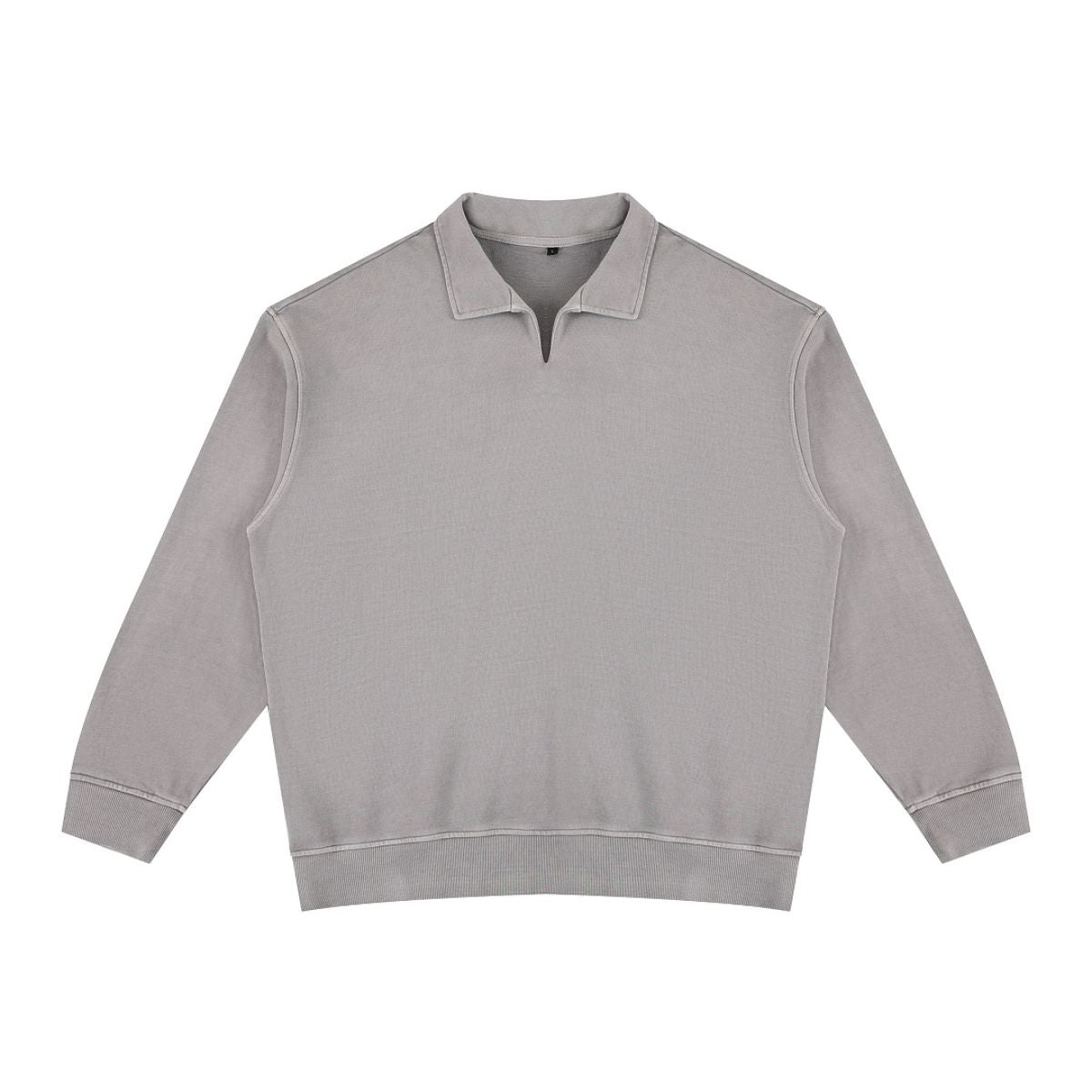 Heavyweight Cotton Polo Collar Long Sleeve Sweatshirt