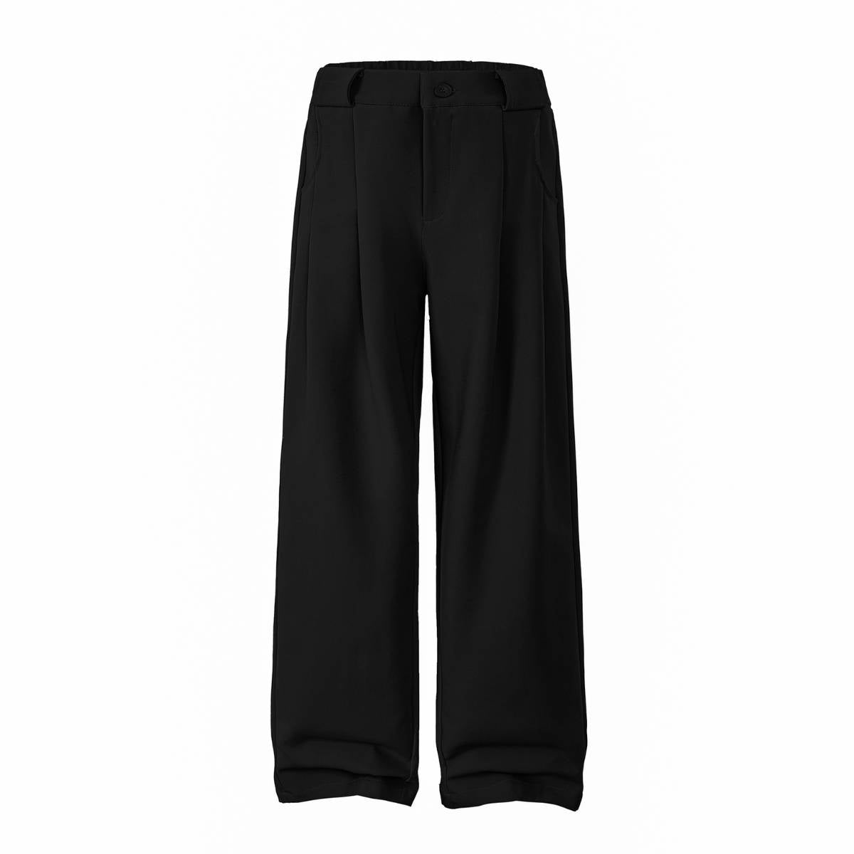 Premium Plain Pleated Seam Drape Wide Fit Stretch Pants