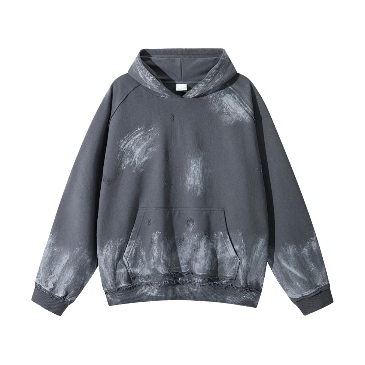 Heavy Washed Paint‑Splatter Destroyed Hoodie