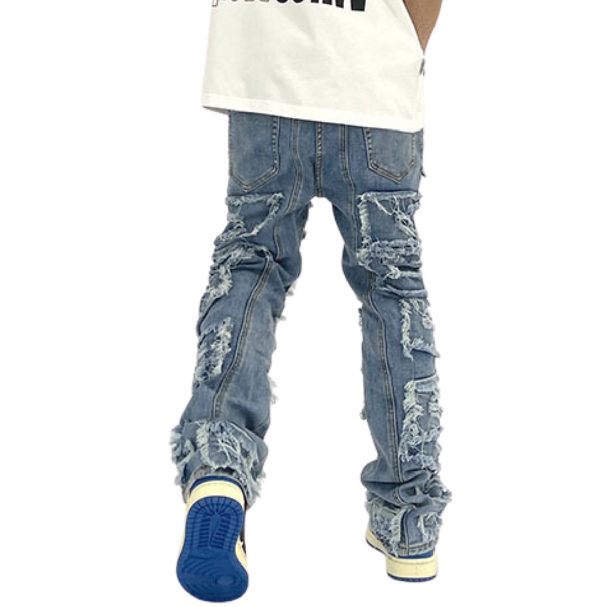 Smoke Rise Men's Distressed Stacked Slim Fit Jeans