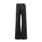 Street Deconstructed Embroidered Slim Flare Jeans