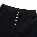 Vintage Multi‑Button Fly Wide‑Leg Straight‑Leg Jeans