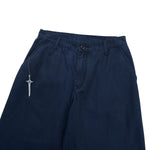 Straight‑Leg Casual Pants With Sword Embroidery