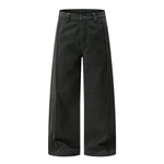 Seam‑Detail Wide‑Leg Twill Pants