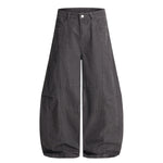 Curved Blade Wide Leg Patchwork Casual Pants