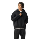 Solid Color Double-Slider Zipper Fleece Hoodie