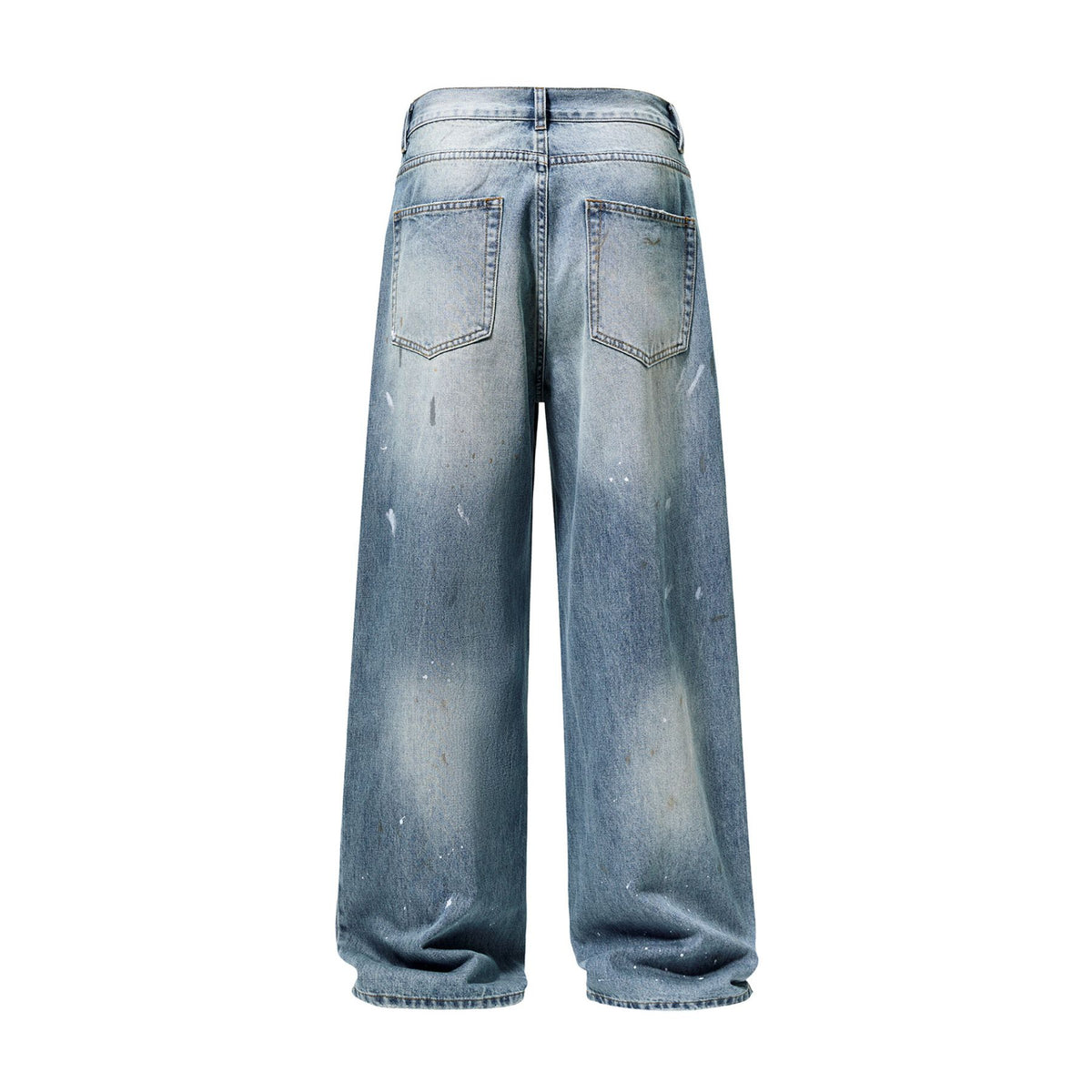 Paint Spattered Straight Leg Jeans-INNBLAC Fashion Apparel