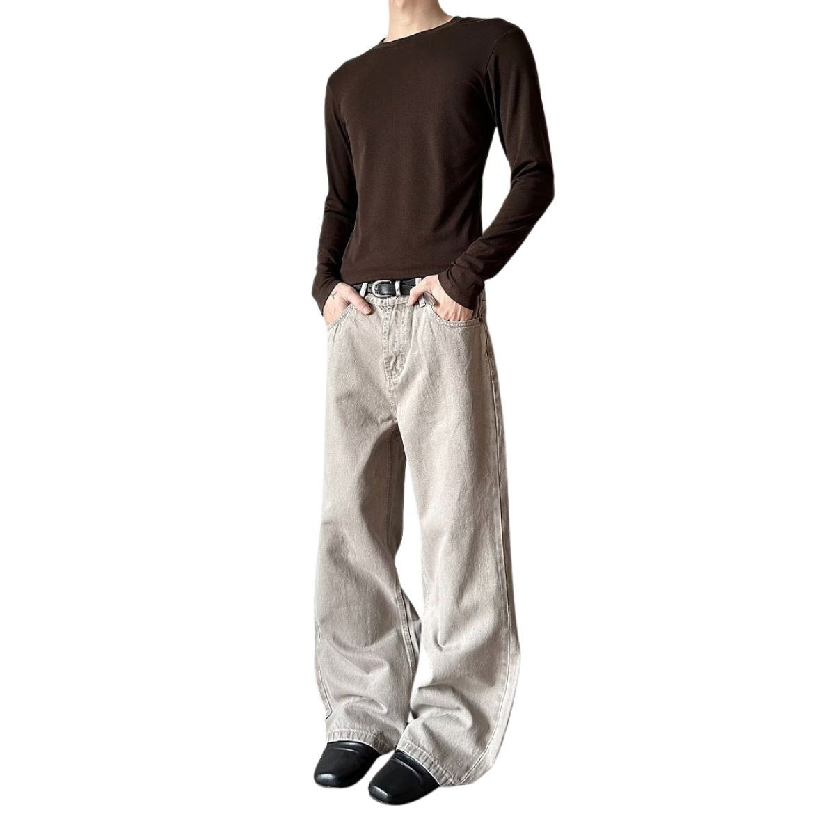 Minimalist Washed Straight Leg Denim Jeans