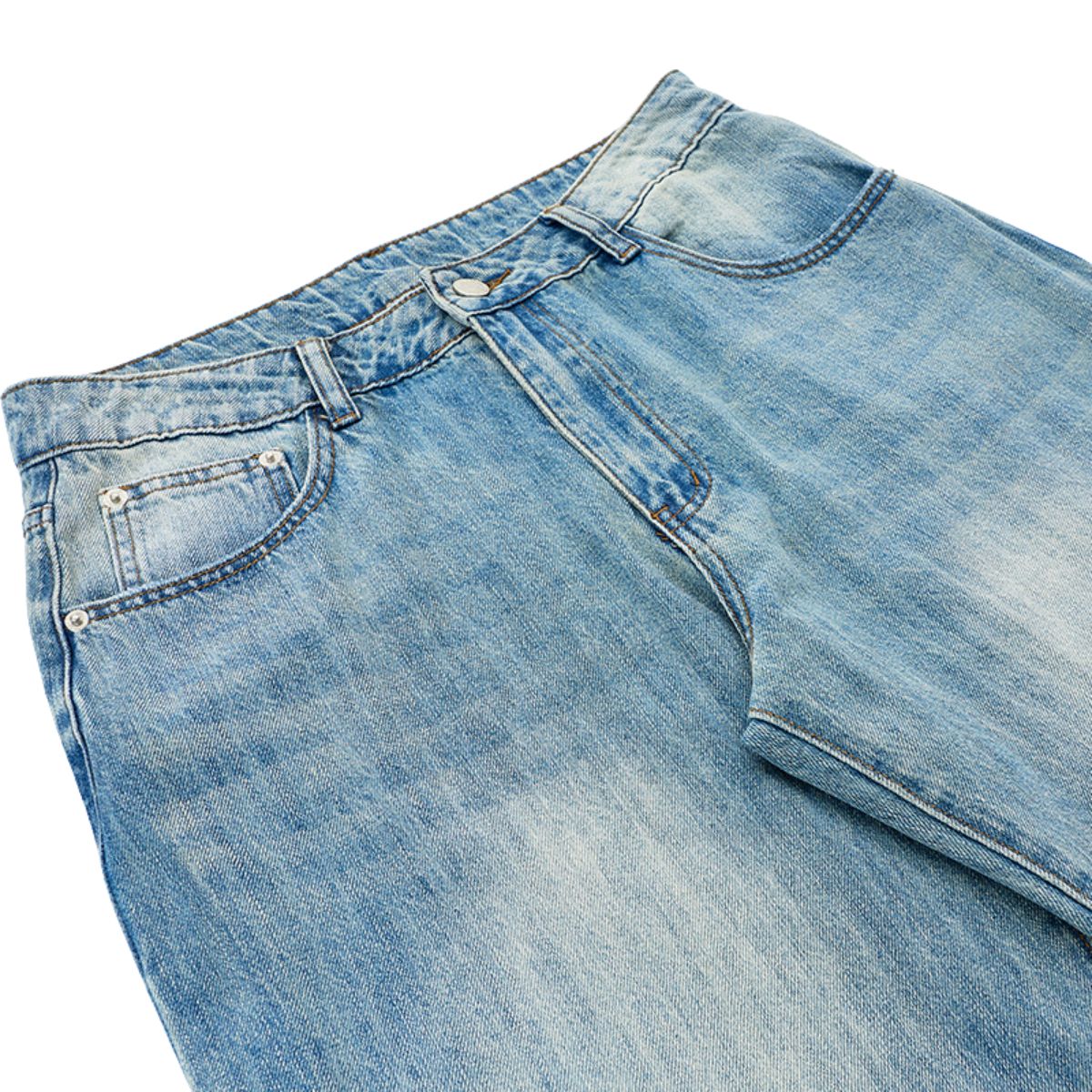 Light Washed Vintage Wide Leg Denim Jeans