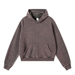 Snow Wash Vintage Distressed Ripped Hoodie