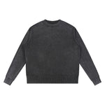 Vintage Snow Wash Relaxed Fit Cotton Knit Sweater