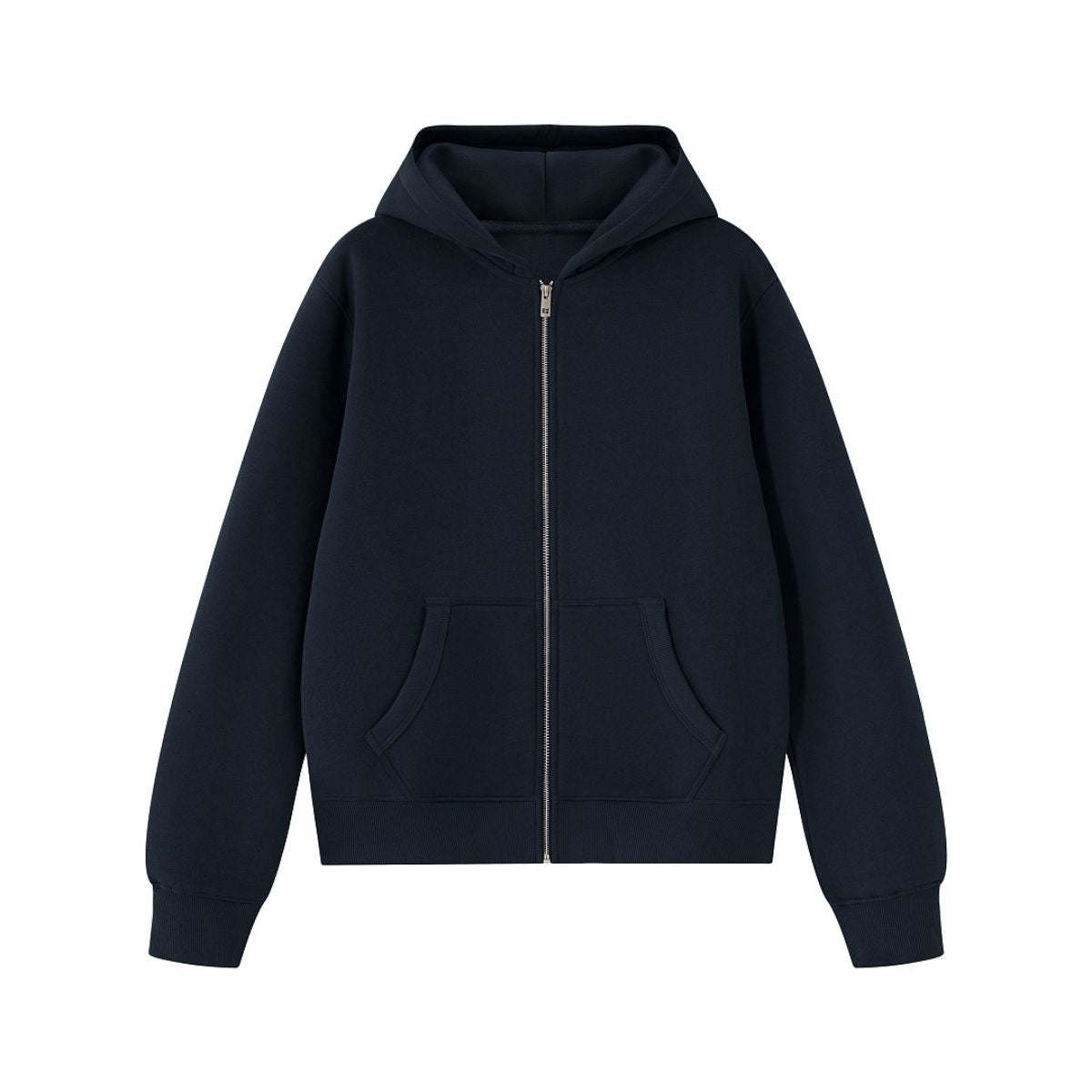 Fleece‑Lined Zip Up Vintage Regular Fit Hoodie