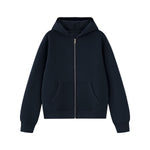 Fleece‑Lined Zip Up Vintage Regular Fit Hoodie