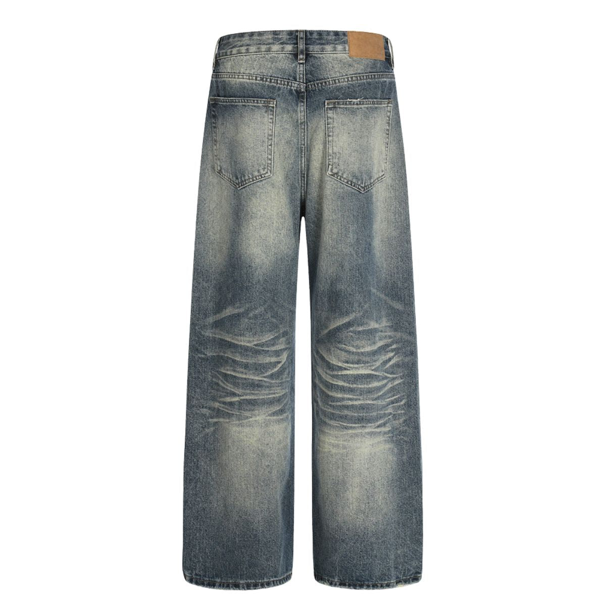 Men's Distressed Gradient Washed Denim Pants Loose Punk Street