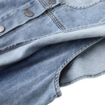 Falda vaquera con bordado de perlas y lavado vintage