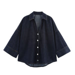 Indigo Wide Sleeve Denim Shirt