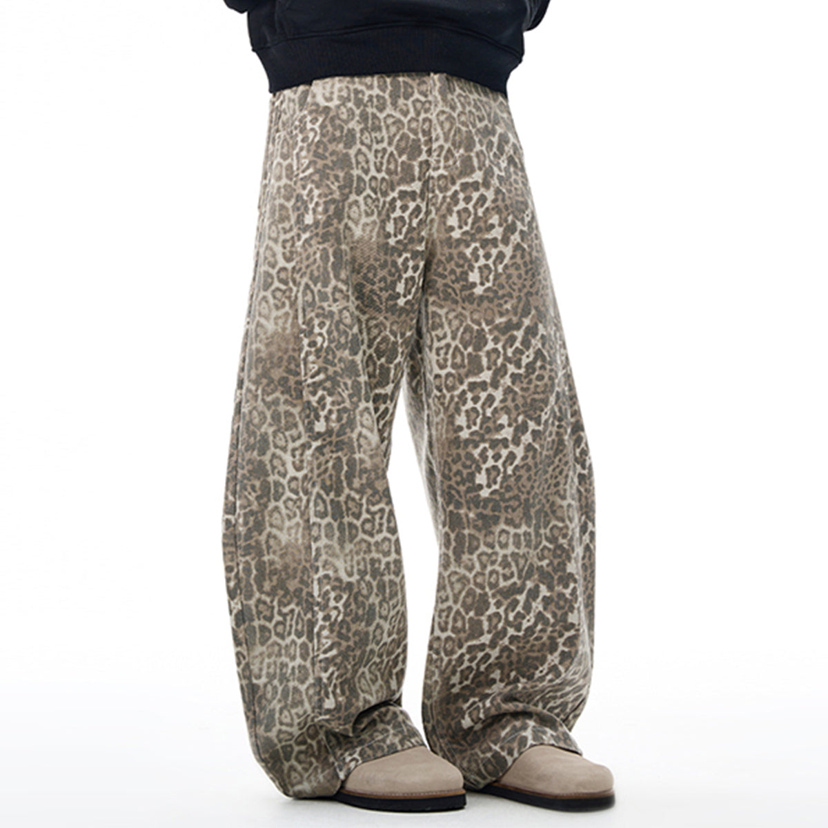 Leopard Print High Waist Wide Leg Pants