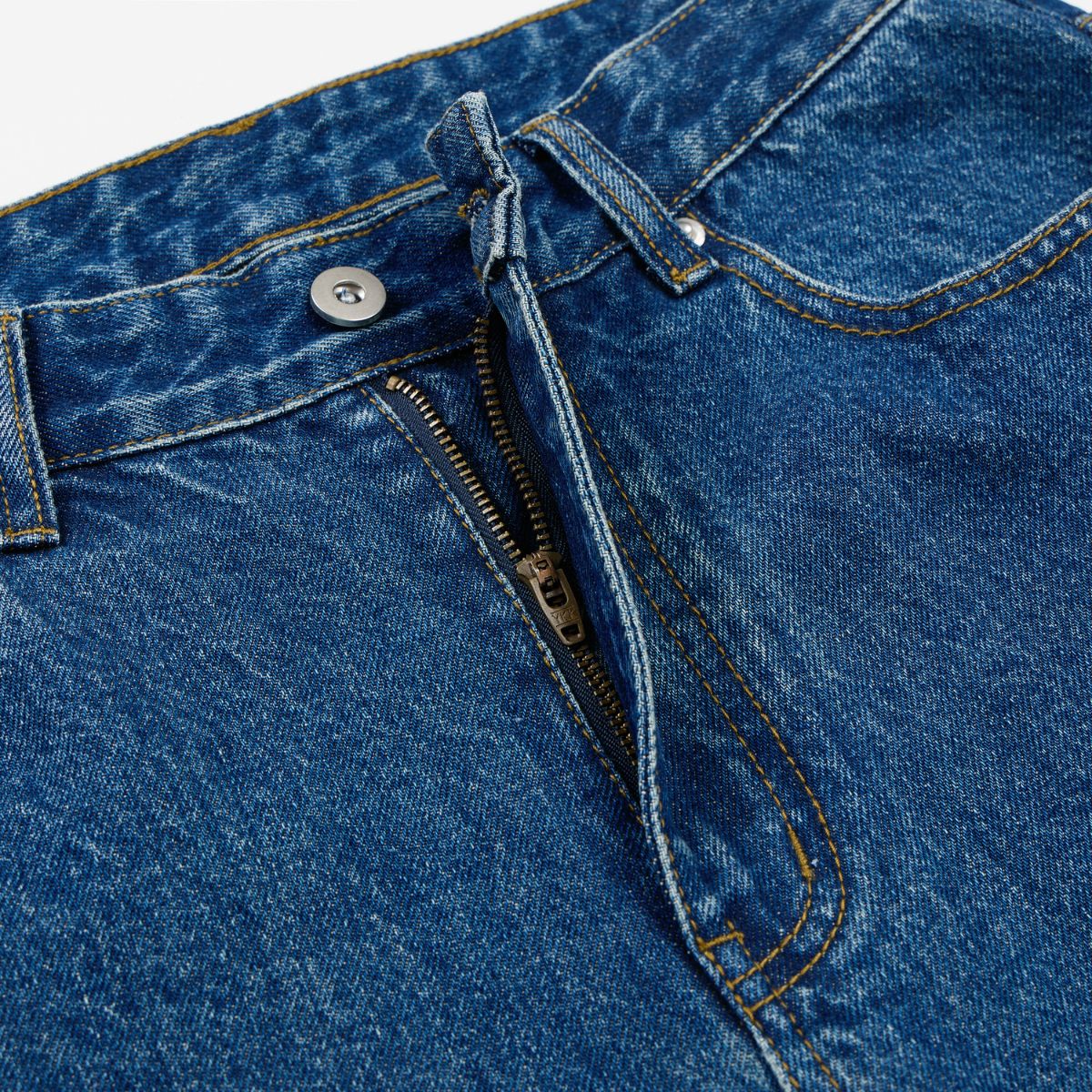 Old Money Style Dark Blue Straight‑Leg Vintage Denim Jeans